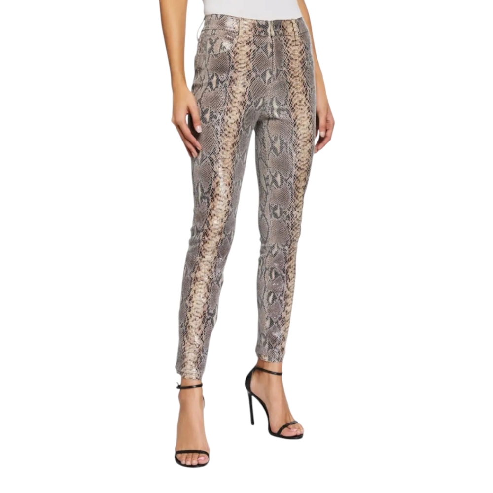 Rta | Madrid Python Embossed Lambskin Leather Pan… - image 1